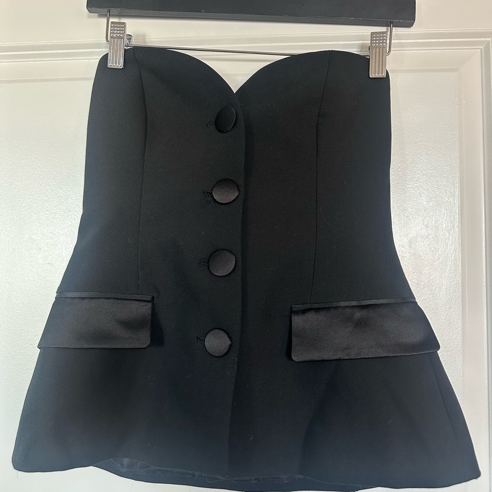 Zara Black top with Button Detail